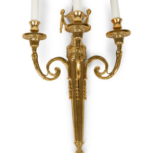A Set of Four Louis XVI Style Three-Light