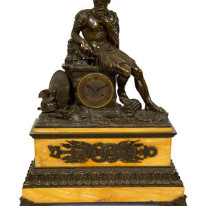 A Large Empire Style Bronze and Marble