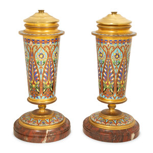 A Pair of French Champleve and