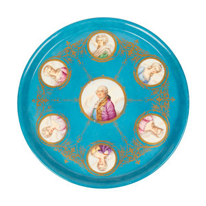 A Sevres Style Porcelain Charger