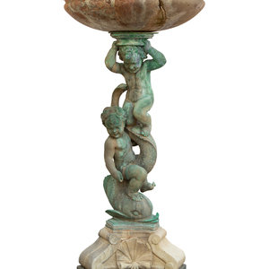 A Cast Bronze and Stone Fountain
20TH