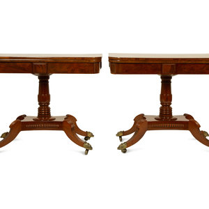 A Pair of Regency Flame Mahogany