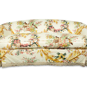 A Matched Pair of Upholstered Love