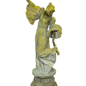 An Art Nouveau Patinated Bronze