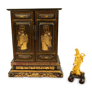 A Chinese Black and Gilt Lacquer