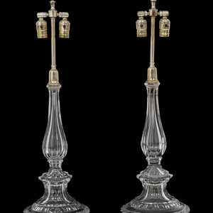 A Pair of Baccarat Blown Glass