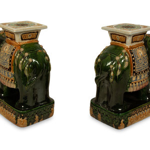 A Pair of Chinese Glazed Ceramic