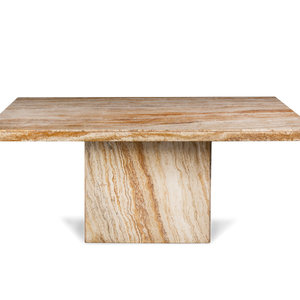 A Travertine Marble Center Table
