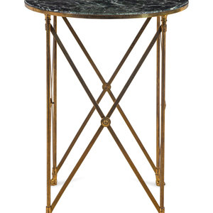 A Neoclassical Style Brass Marble-Top