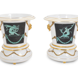 A Pair of Italian Porcelain Cache