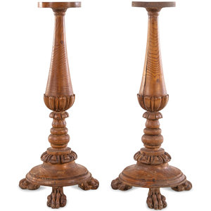A Pair of Continental Carved Pedestals
Late