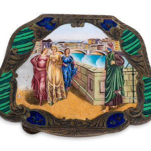 A German Silver and Enamel Compact 20th 2a88a2