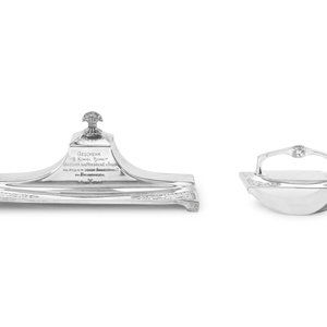 A Continental Silver Inkwell and