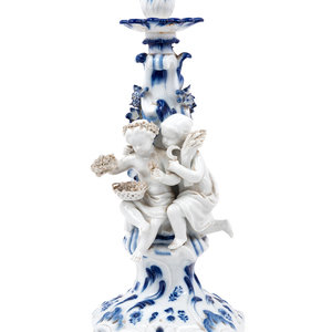 A Meissen Porcelain Candelabrum