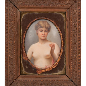 A German Painted Porcelain Plaque  2a88e1