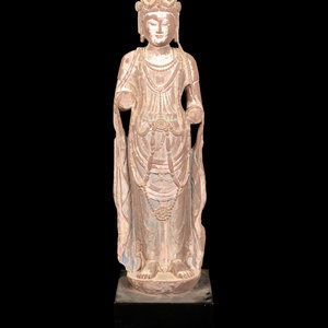 A Chinese Carved Sandstone Buddha