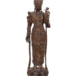 A Chinese Carved Wood Standing 2a8a50