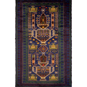 Four Turkish Wool Mats and a Baluch