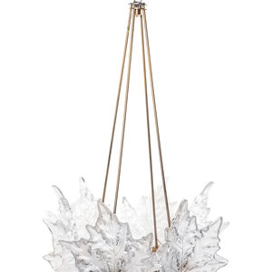 A Lalique Champs lys es Chandelier 20th 2a8b3f