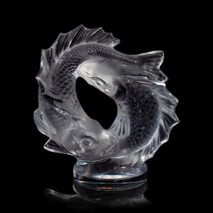 A Lalique Deux Poissons Sculpture Second 2a8b76