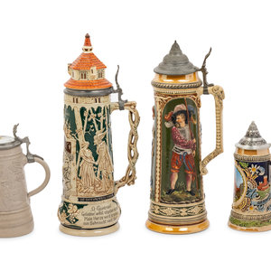 A Group of Four Beer Steins 19th 2a8b84