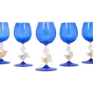 Seven Murano Colored Glass Wine 2a8bc4