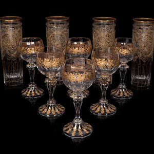 A Group of Gilt Decorated and Etched 2a8be5