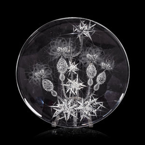 An Etched Glass Charger 20th Century Diameter 2a8bef