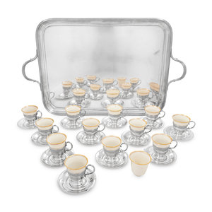 A Set of Twelve Silver Coffee Cups