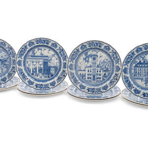 Twelve Wedgwood Dinner Plates of Yale