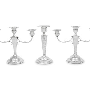 A Group of American Silver Candlesticks
20th