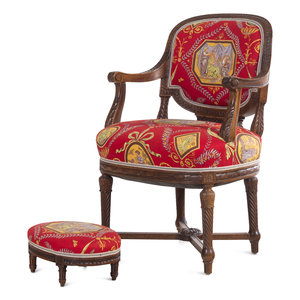 A Louis XVI Style Carved Armchair