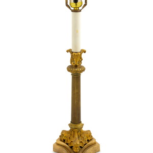 An Empire Style Gilt Bronze Candlestick
Late