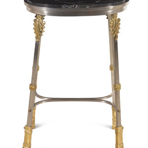 A French Steel and Brass Marble Top 2a8d6b