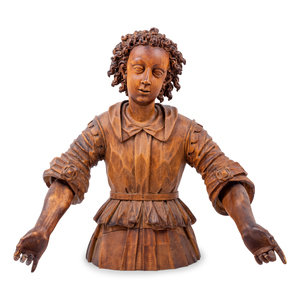 An Italian Carved Wood Figure of a Boy
Mid-