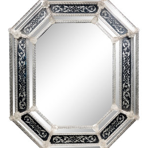 A Venetian Etched Glass Mirror
Mid-20th