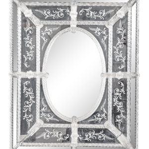 A Venetian Etched Glass Mirror Mid 20th 2a8dae
