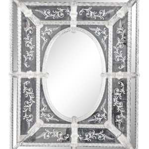 A Venetian Etched Glass Mirror
Mid-20th