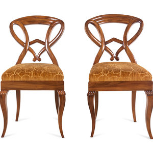 A Pair of German Walnut Side Chairs Circa 2a8dcf