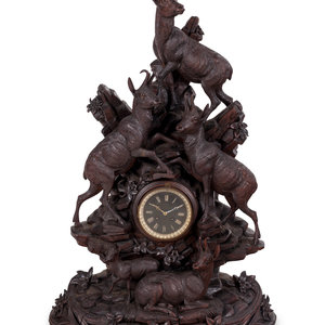 A Black Forest Carved Mantel Clock 20th 2a8dea