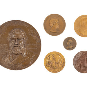 A Group of Five Bronze Medallions