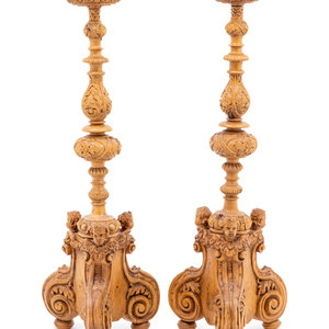 A Pair of Continental Carved Wood