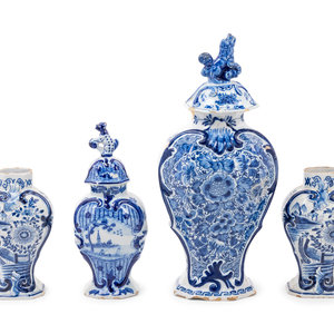 Four Delft Ceramic Vases 18th 19th 2a8e24