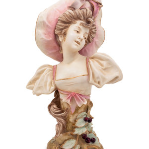 A Teplitz Pottery Bust
Early 20th Century
impressed