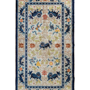 A Chinese Silk Rug with Lions
20th