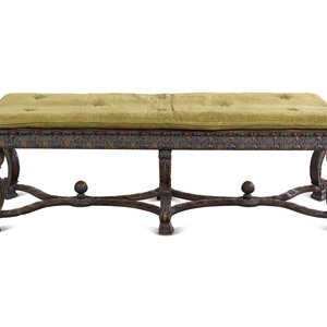 A Louis XIV Style Painted Bench Late 2a8f2c
