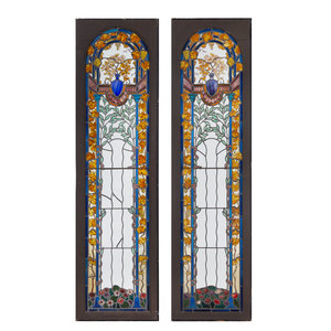 A Pair of French Leaded and Stained 2a8fad