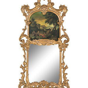 A Rococo Style Giltwood Trumeau Mirror
20th