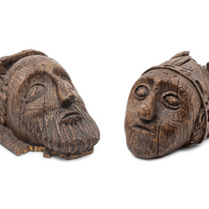 A Pair of Scottish Gothic Carved 2a9054