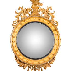 A Regency Giltwood Convex Mirror 19th 2a90a5